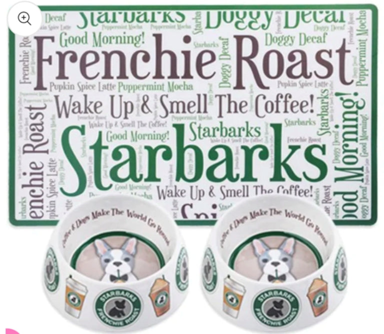 STAR BARKS DOG AND WATER BOWL