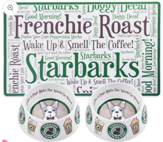 STAR BARKS DOG AND WATER BOWL